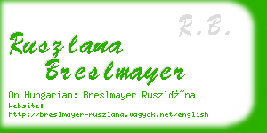 ruszlana breslmayer business card